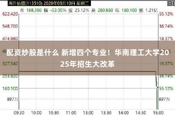 配资炒股是什么 新增四个专业！华南理工大学2025年招生大改革