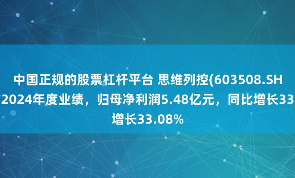 中国正规的股票杠杆平台 思维列控(603508.SH)发布2024年度业绩，归母净利润5.48亿元，同比增长33.08%