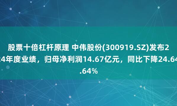 股票十倍杠杆原理 中伟股份(300919.SZ)发布2024年度业绩，归母净利润14.67亿元，同比下降24.64%