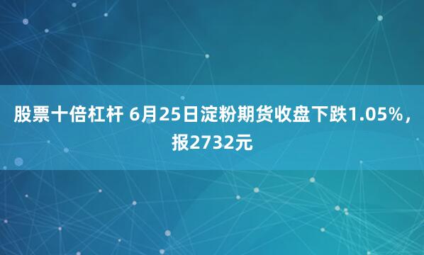 股票十倍杠杆 6月25日淀粉期货收盘下跌1.05%，报2732元