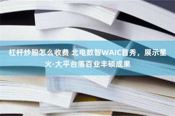 杠杆炒股怎么收费 北电数智WAIC首秀，展示星火·大平台落百业丰硕成果